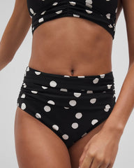 Ruched High-Waist Bikini Bottom - MOVEMENT DOT MINI B | Soma on sale