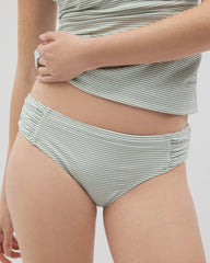 Ruched Bikini Bottoms - GREEN SEERSUCKER | Soma outlet