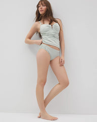 Ruched Bikini Bottoms - GREEN SEERSUCKER | Soma outlet