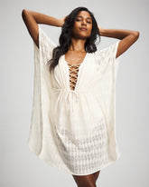 Sunkissed Crochet Chiffon Caftan - COCONUT WATER | Soma near me