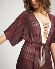 Sunkissed Crochet Open-Front Caftan - COFFEE | Soma sale