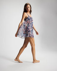 Mesh Ruched Chemise - PETAL MOSAIC PETROL | Soma sale