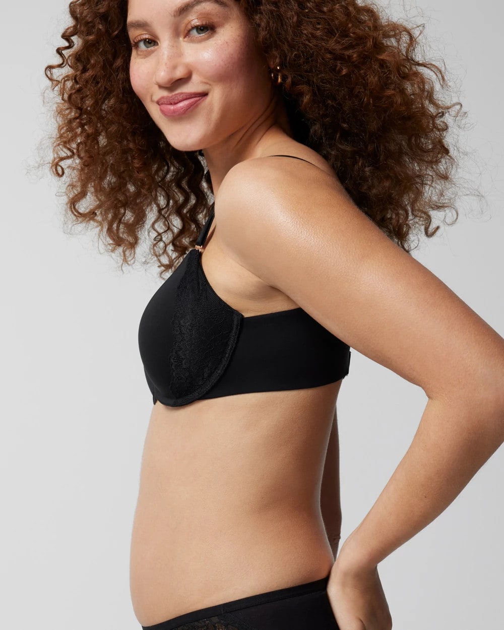 Perfect Coverage Bra with Lace Trim - BLACK | Soma discount
