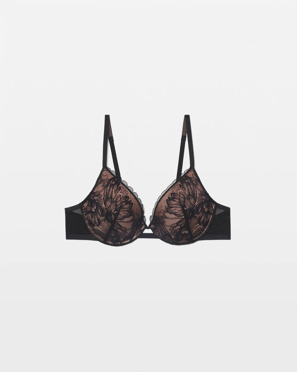 Plunge Bra with Lace - BLACK | Soma discount
