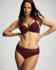 Push-up Plunge Bra with Lace - VELVET PLUM | Soma sale