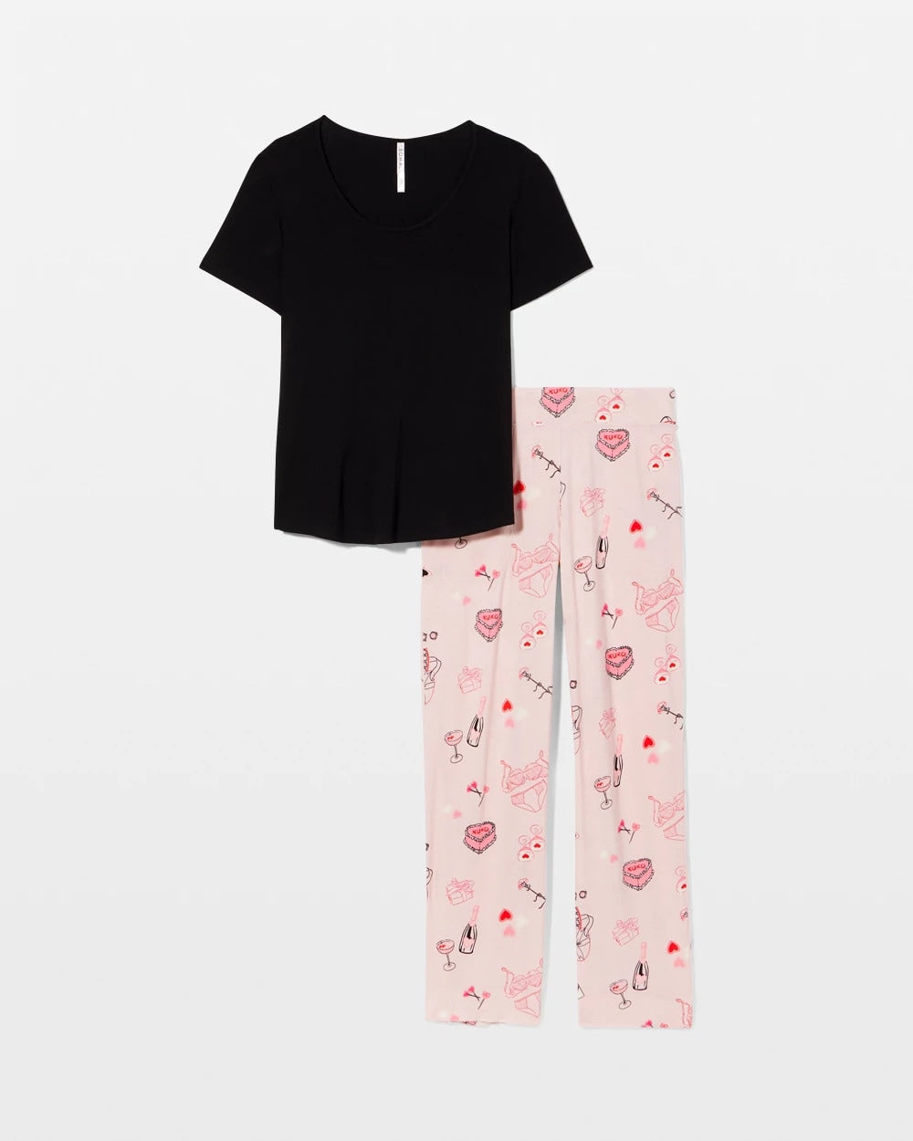 Short Sleeve + Pant Pajama Set - BE MINE PRETTY PINK | Soma discount