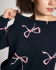 Long-Sleeve Pajama Top - BELOVED BOWS GRAND NAVY | Soma near me