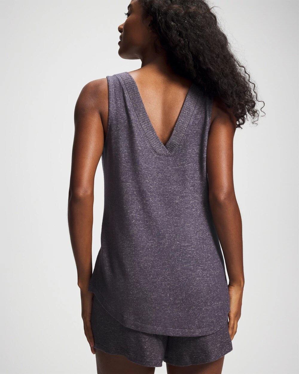 V-Neck Pajama Tank - GRAY INK/PEARLED IVORY | Soma for sale