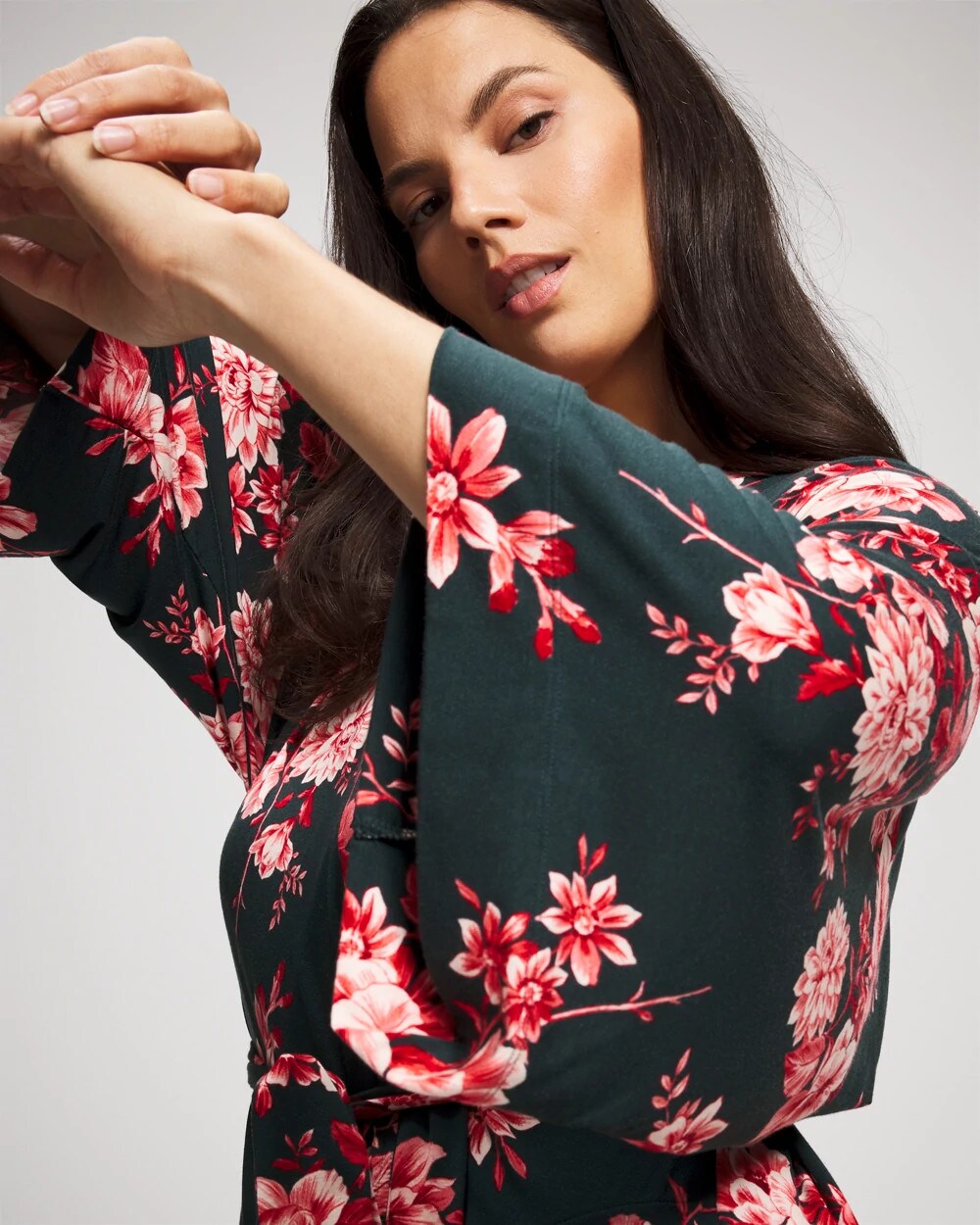 Short Robe - COTTAGE FLORAL GREEN | Soma on sale