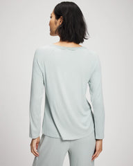 Pointelle Long Sleeve Pajama Top - GREEN MIST | Soma sale