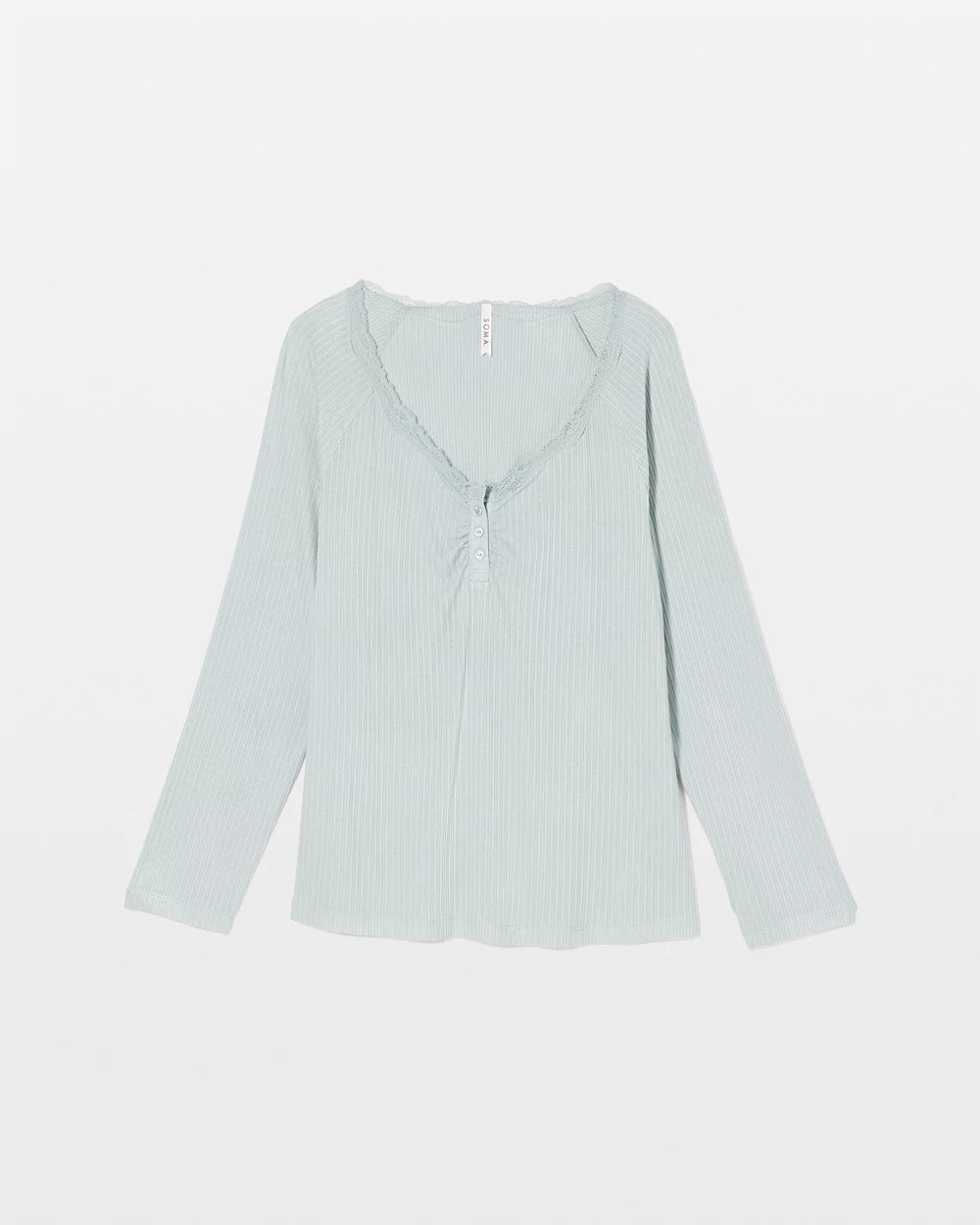 Pointelle Long Sleeve Pajama Top - GREEN MIST | Soma sale