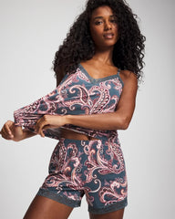 Lace-Trim Pajama Shorts - IMPERIAL PAISLEY MD PET | Soma Online