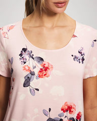 Short Sleeve Scoop Neck Sleepshirt - FLORAL DREAMS PINK BLUSH | Soma near me