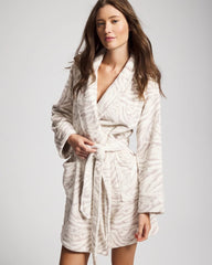 Plush Short Robe - ZEBRA ZEN GRAY GLASS | Soma on sale