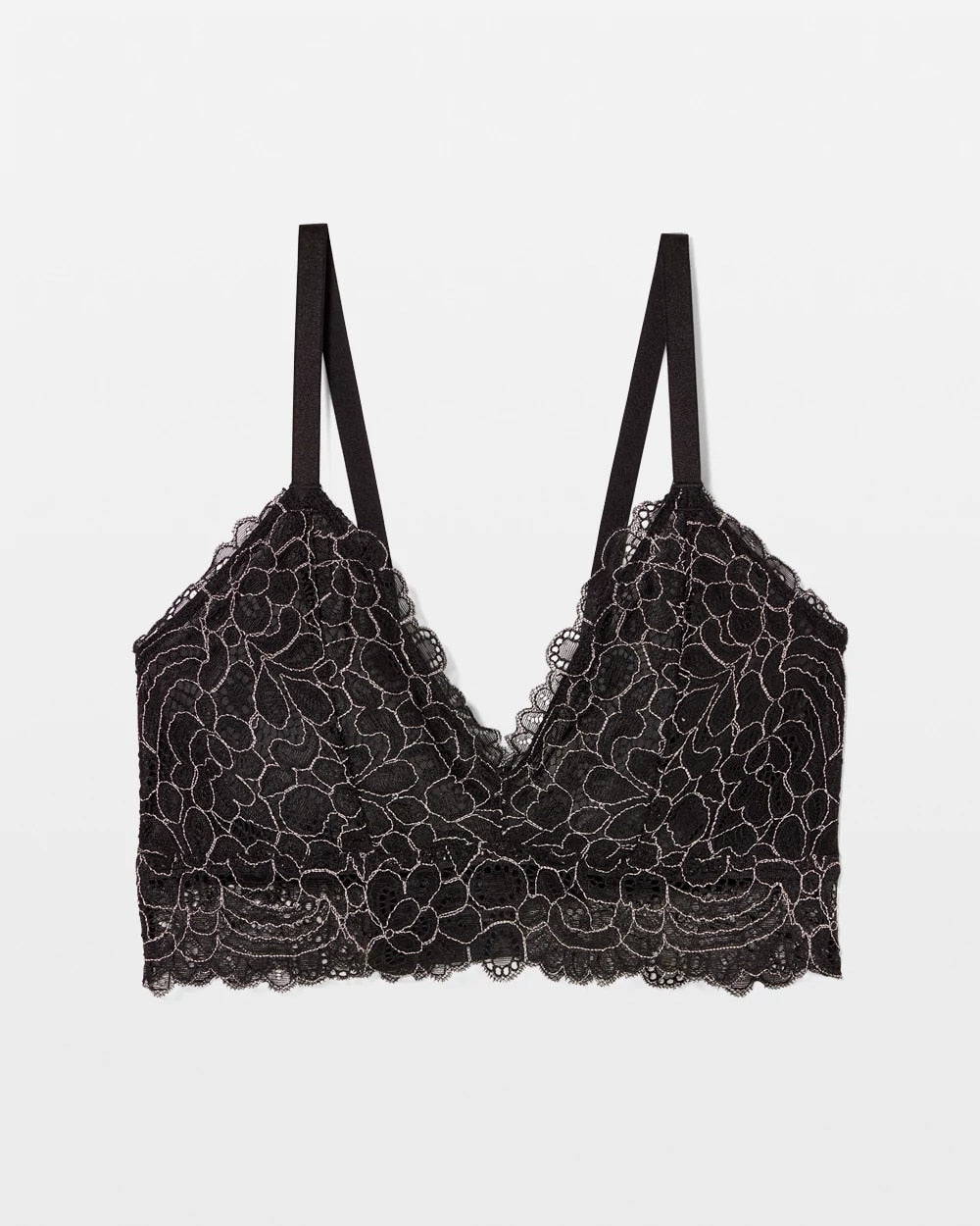 Corded Lace Bralette - BLACK/IVORY CD | Soma outlet