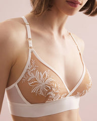 Framed Embroidery Bralette - COCONUT ON SNDLWOOD MESH | Soma near me