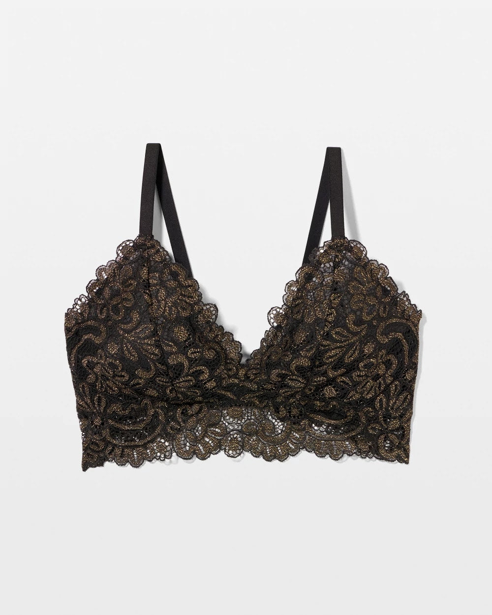 Lace Bralette - BLACK W/ GOLD FILL | Soma Online
