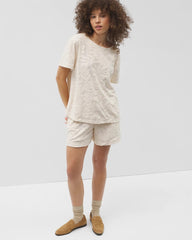 Jacquard Terry Short Sleeve Top - PARCHMENT | Soma near me