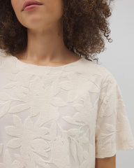 Jacquard Terry Short Sleeve Top - PARCHMENT | Soma near me