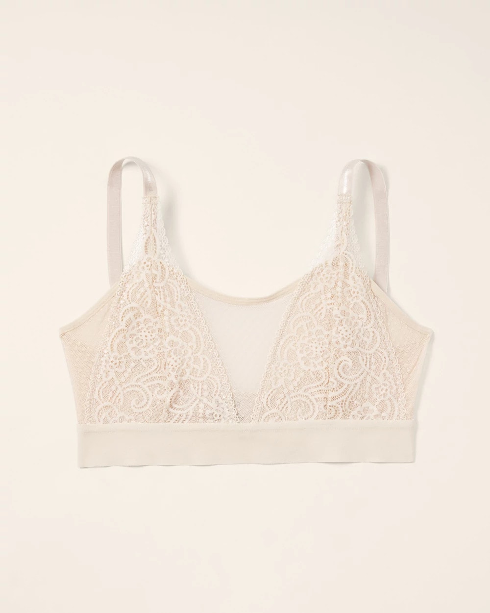 Wireless Pocketed Cupless Lace Bralette - IVORY | Soma for sale