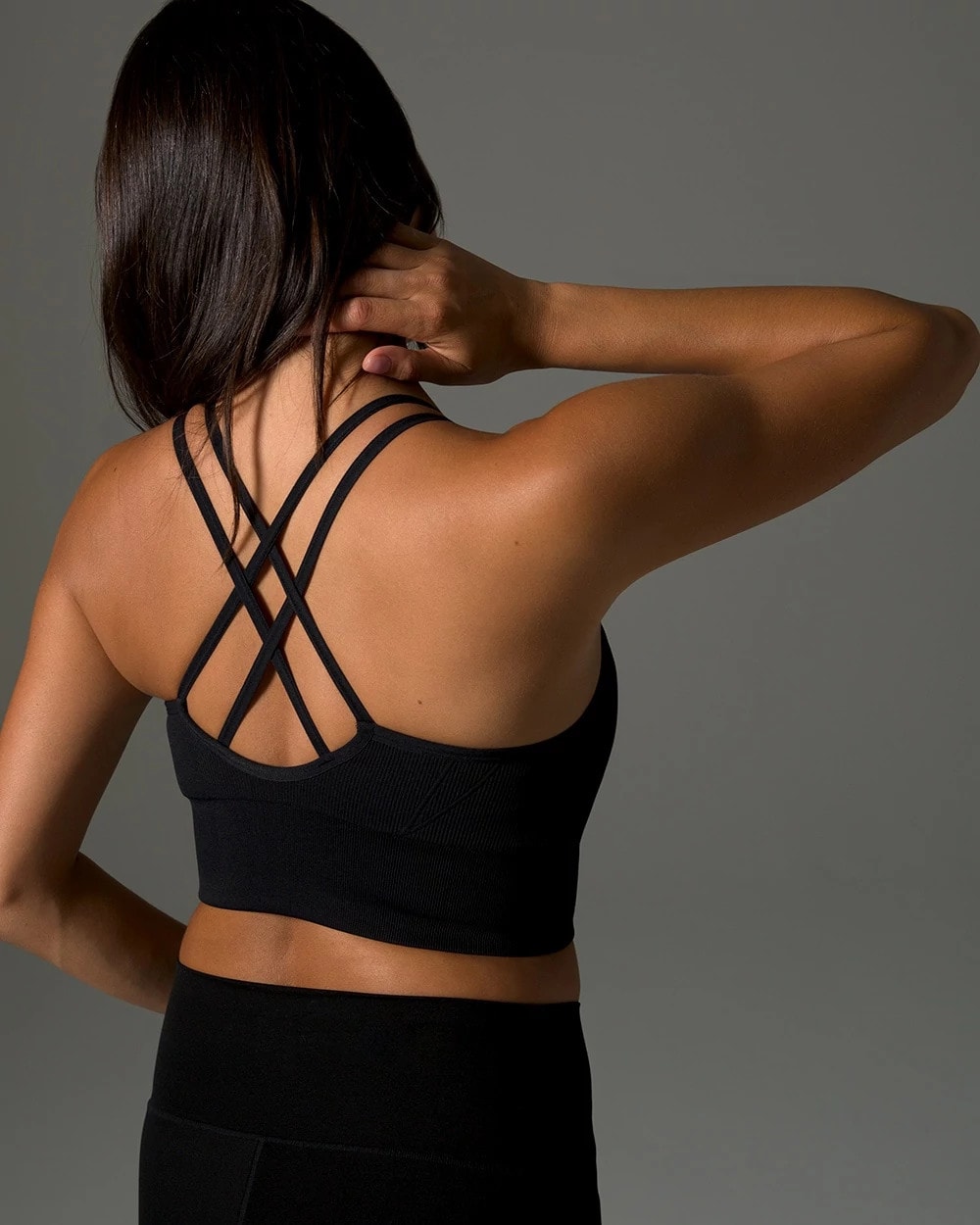Longline Bra with Strappy Back - BLACK | Soma on sale
