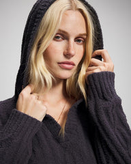 Cable Knit Plush Hoodie - GRAY INK | Soma Online