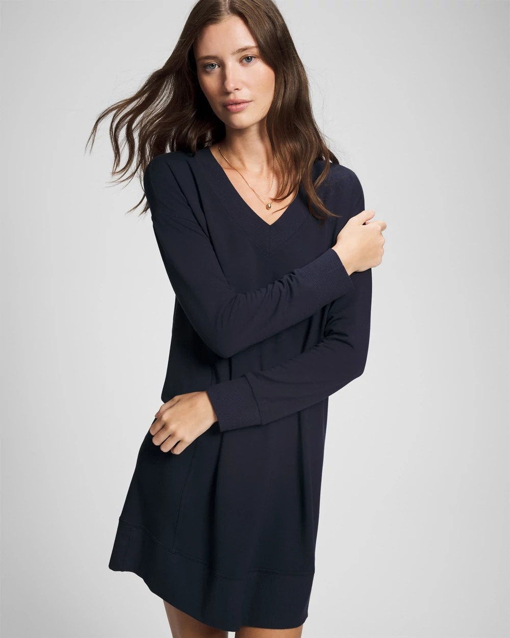 Ultrasoft Fleece Sweatshirt Dress - MIDNIGHT SKIES | Soma near me