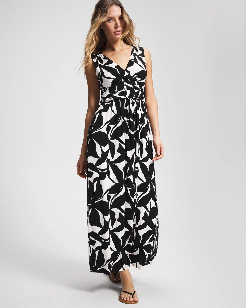 Goddess Maxi Bra Dress - MEANDERING LEAF BLACK | Soma for sale