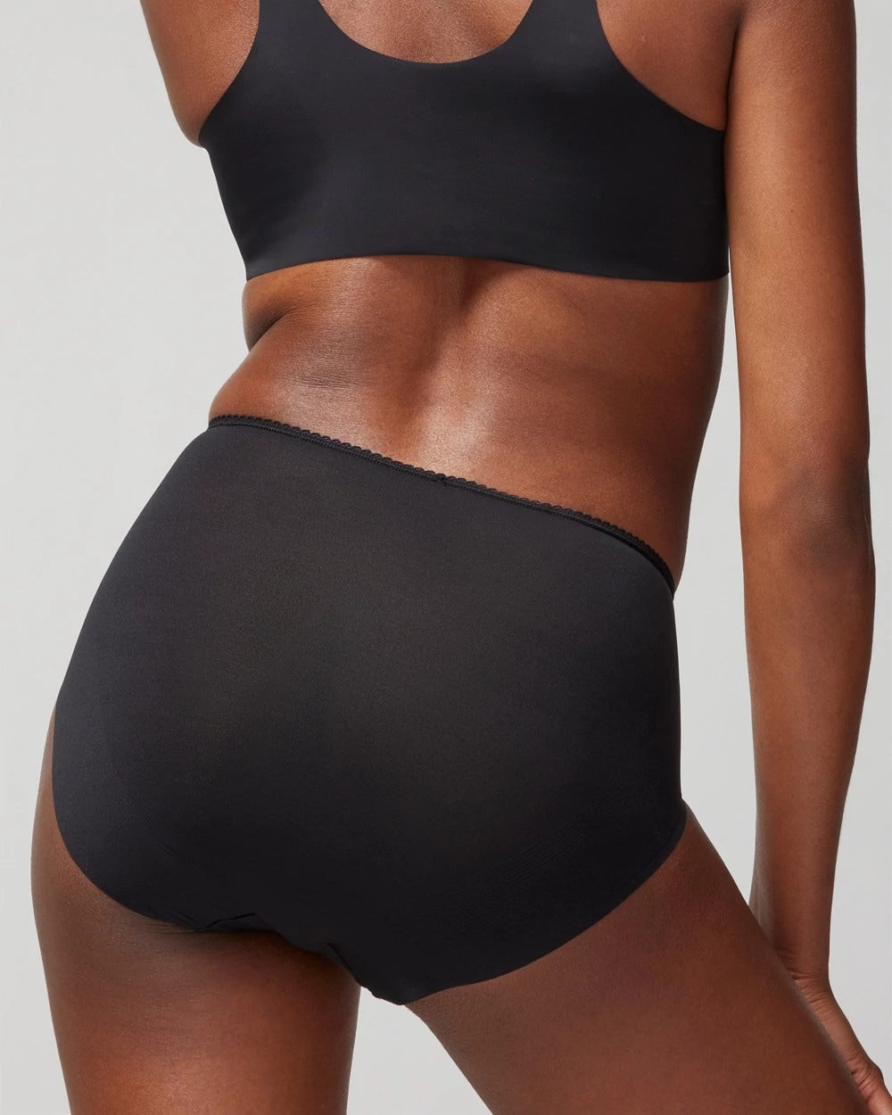 High-Waist Brief Panty with Lace - BLACK | Soma near me
