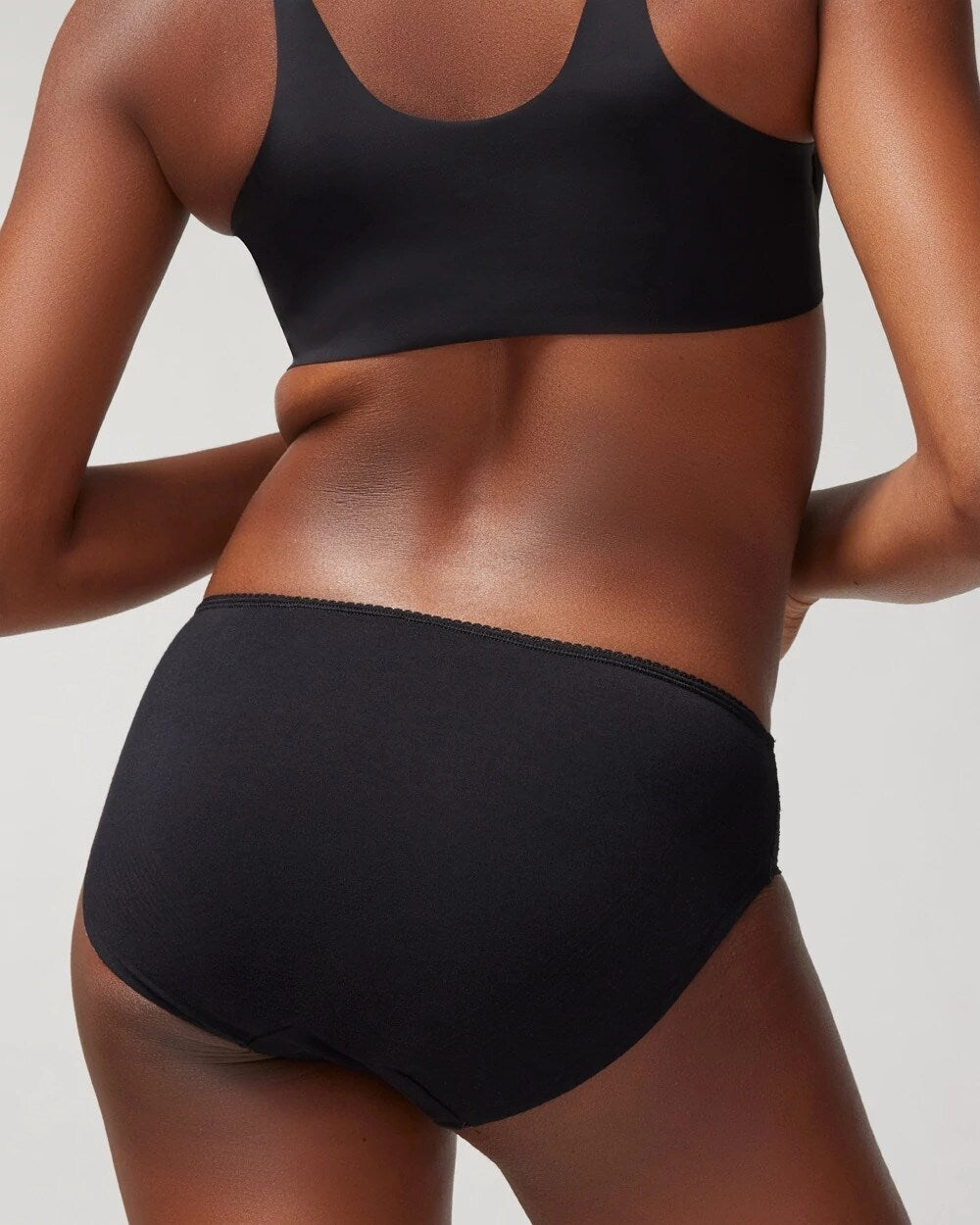 Cotton Blend Hipster Panty with Lace - BLACK | Soma sale