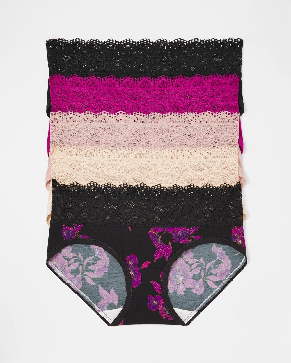Hipster Panty with Super Soft Enchanting Lace 5 pack - GILDED BLOOMS MULTI PACK | Soma Online