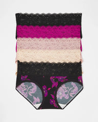 Hipster Panty with Super Soft Enchanting Lace 5 pack - GILDED BLOOMS MULTI PACK | Soma Online