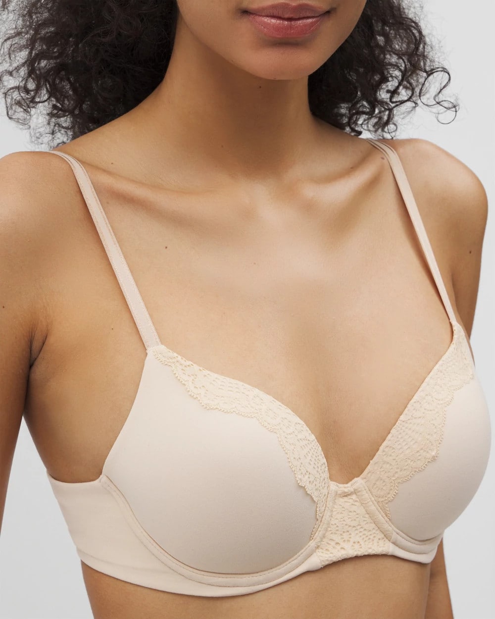 Embraceable Perfect Coverage Bra with Crochet Lace - PALE SAND | Soma sale
