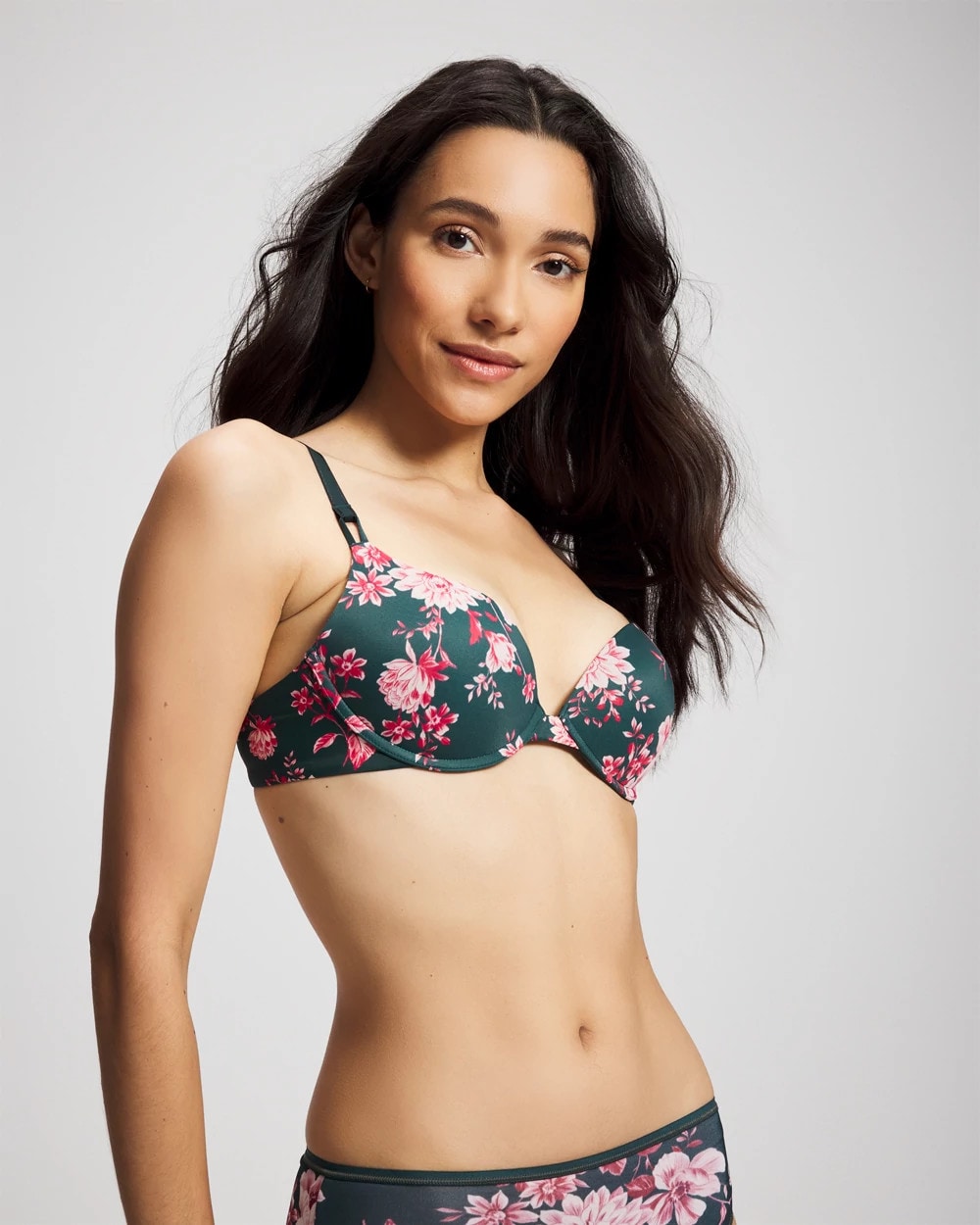 Push-Up Plunge Bra - COTTAGE FLORAL MINI GREEN | Soma near me