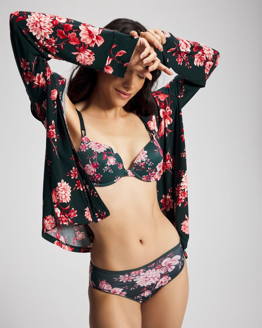 Push-Up Plunge Bra - COTTAGE FLORAL MINI GREEN | Soma near me