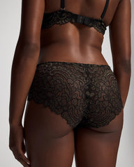 Lace Back Hipster Panty - BLACK W/ GOLD FILL | Soma on sale