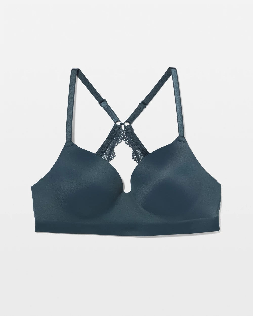 Luxe Wireless Bra with Lace Back - PETROL | Soma Online