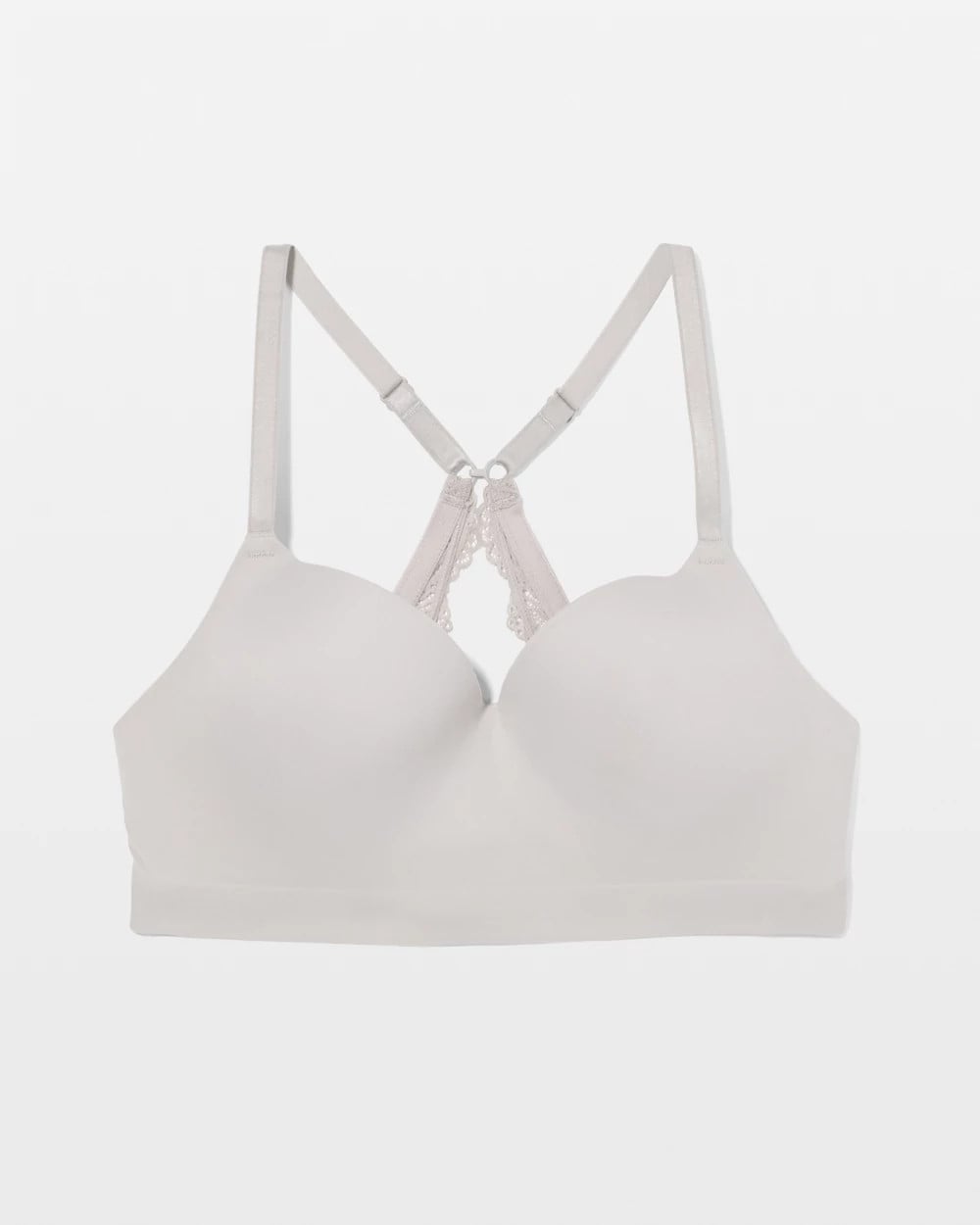 Luxe Wireless Bra with Lace Back - GRAY GLASS | Soma near me