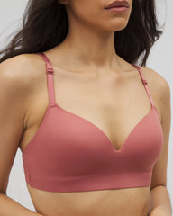 Luxe Wireless Bra with Lace Back - CLAY ROSE | Soma for sale