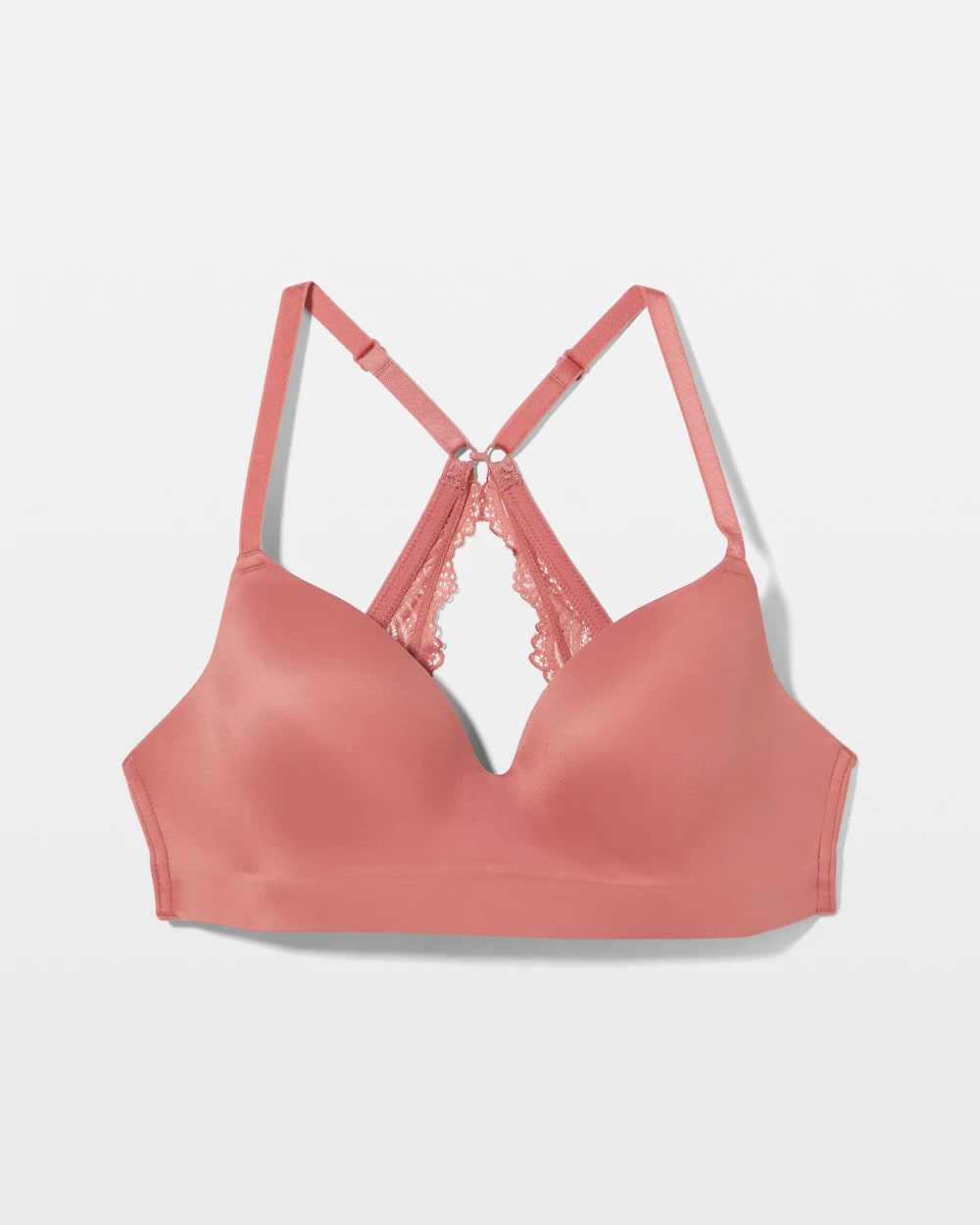 Luxe Wireless Bra with Lace Back - CLAY ROSE | Soma for sale