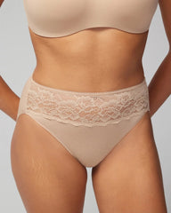 Cotton Blend High-Leg Panty with Lace - WARM AMBER | Soma for sale