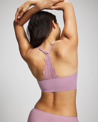 Racerback Bralette with Lace Back - LILAC WINE | Soma outlet