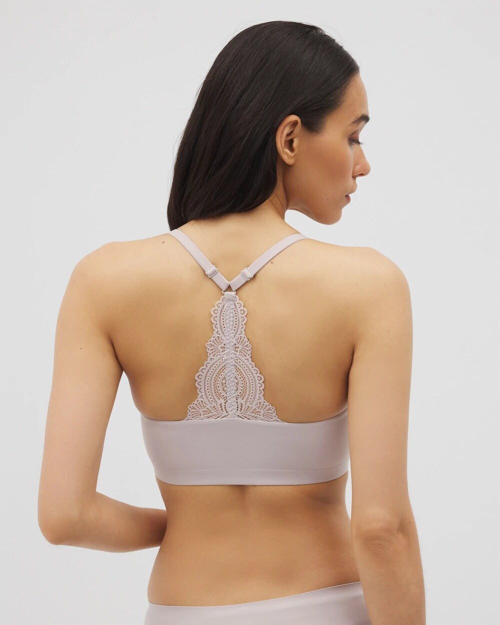 Racerback Bralette with Lace Back - GRAY GLASS | Soma near me