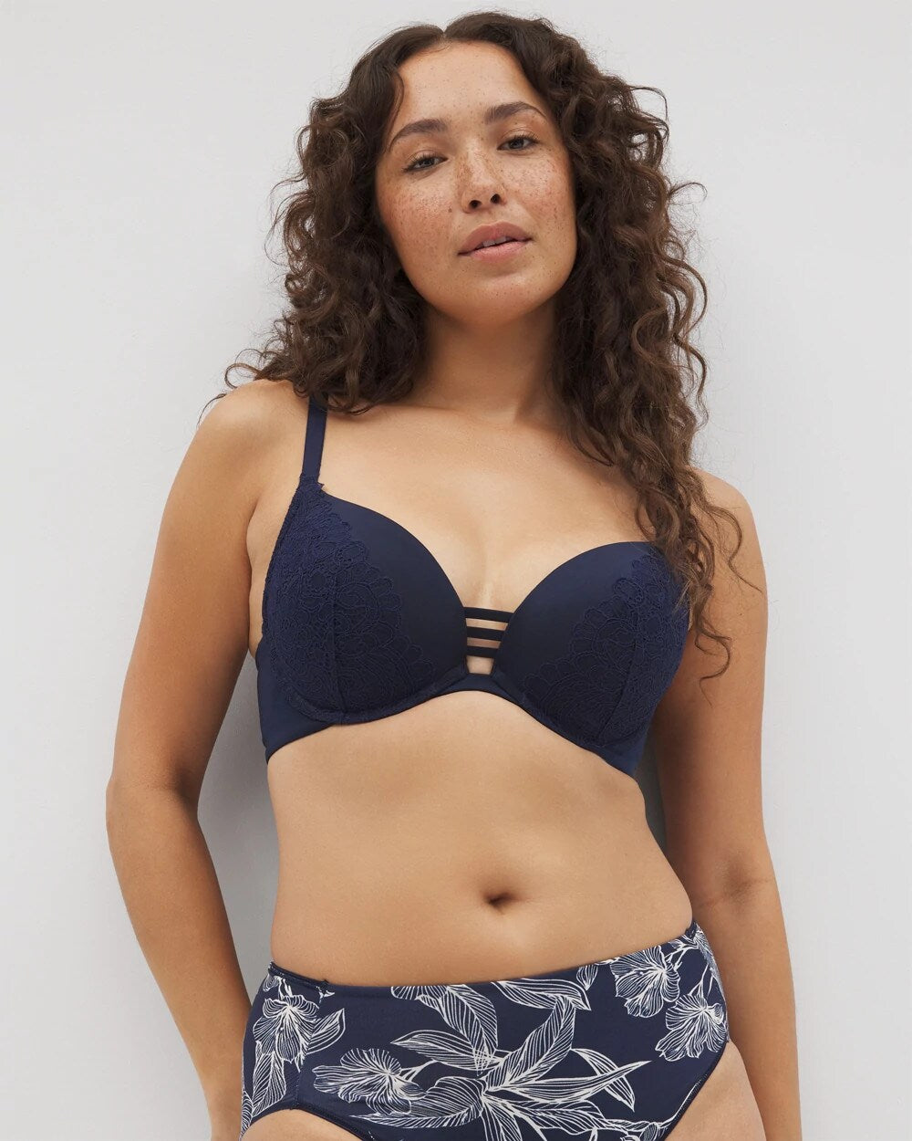 Push-up Plunge Bra with Lace - NIGHTFALL NAVY | Soma outlet