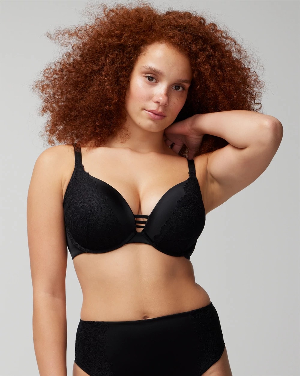 Push-up Plunge Bra with Lace - BLACK | Soma for sale