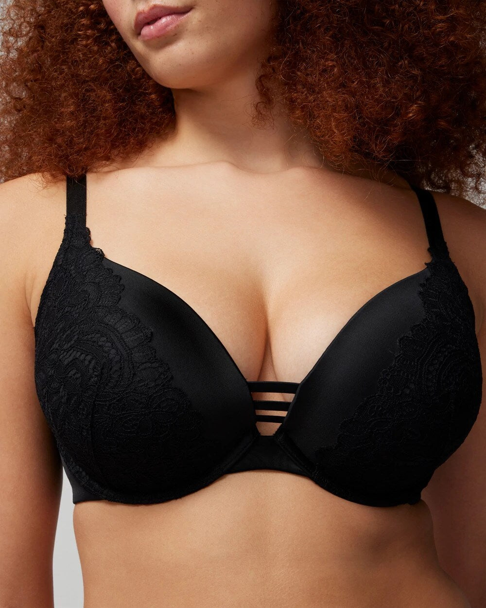 Push-up Plunge Bra with Lace - BLACK | Soma for sale