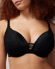 Push-up Plunge Bra with Lace - BLACK | Soma for sale