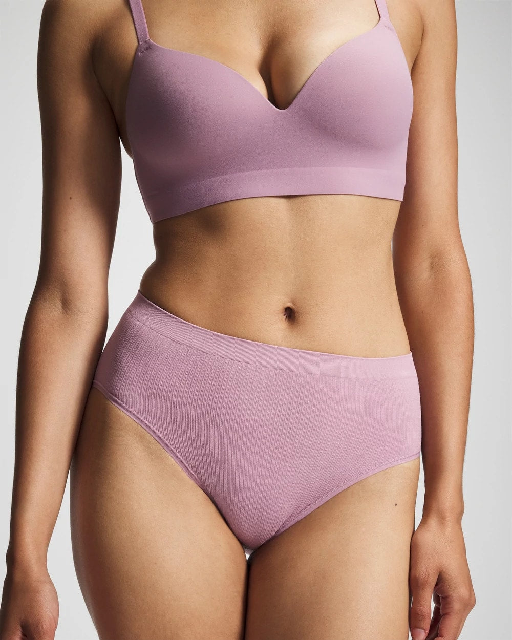 Seamless Rib High-Leg Panty - LILAC WINE | Soma on sale