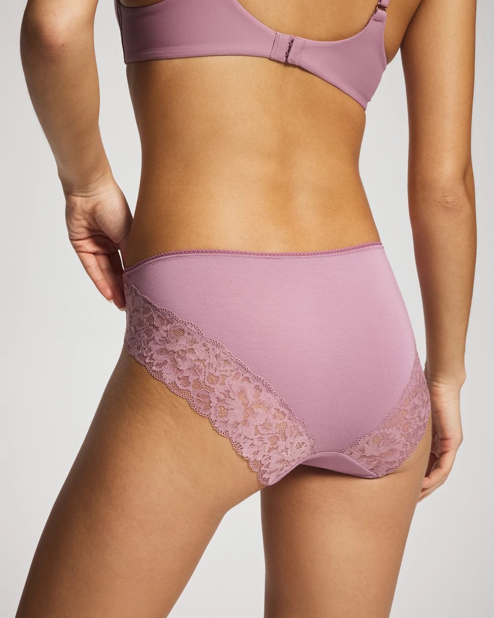 High-Leg Panty With Signature Lace - BEACH PLUM | Soma for sale