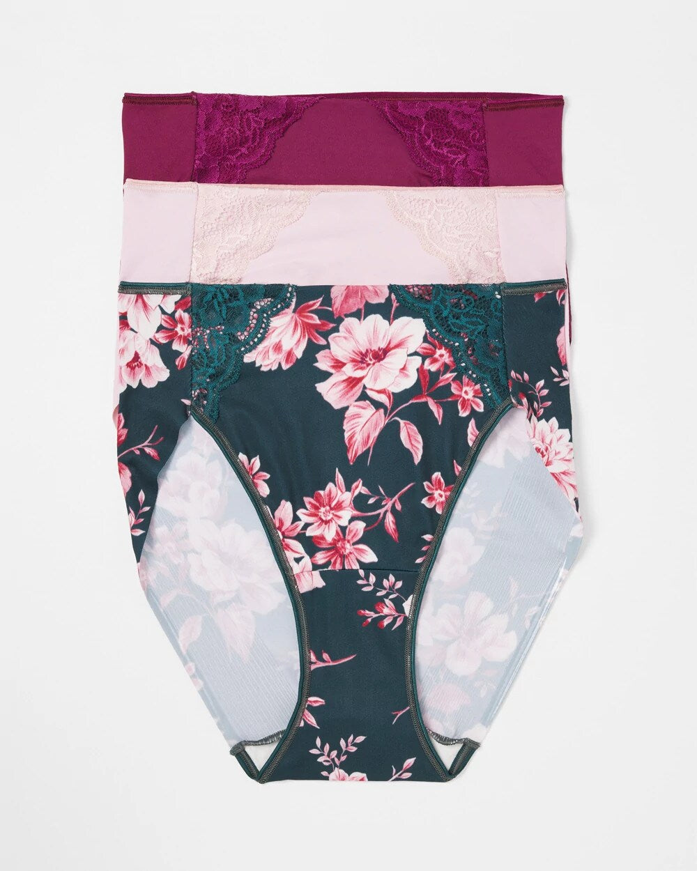 High-Leg Brief Panty with Lace 3 Pack - COTTAGE FLORAL MULTI PACK | Soma near me